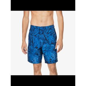 SPEEDO Mens Blue Lined Printed Stretch Shorts S
